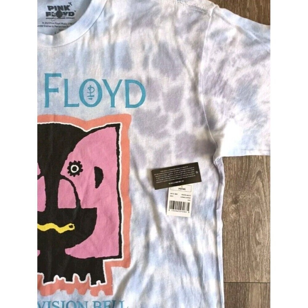 Pink Floyd T-Shirt Men's Large Acid Wash Blue Short Sleeve - Picture 2 of 6